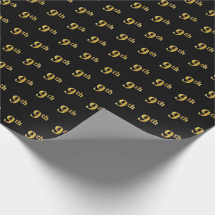 Schwarz, Imitate Gold 9. (Neunte) Veranstaltung Geschenkpapier