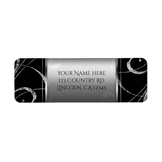 Schwarz & Imitate Silberglasflorensessel elegant (Vorne)