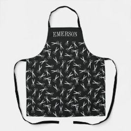 Schwarz & Imitate Silberschere Haarstühle Schürze