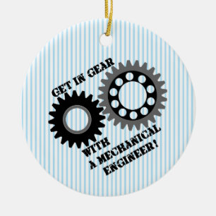 Schwarz in Gear Keramik Ornament