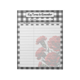 Schwarz in weißer Blüte _ Schlüsselbegriffe zur Er Notizblock