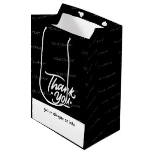 Schwarz Individuelle Name Business Vielen Dank Mittlere Geschenktüte
