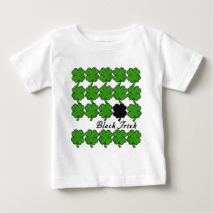 Schwarz-Iren mit Losen Kleeblättern Baby T-shirt