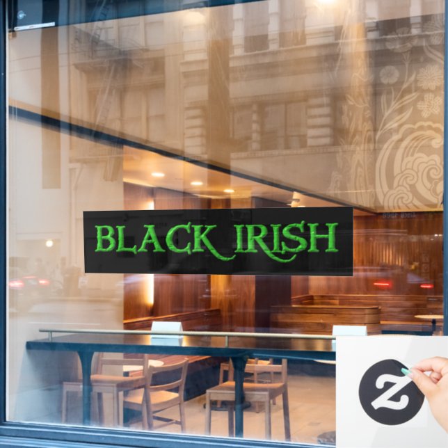 Schwarz-Irisches großes grünes schwarzes Fenster Fensteraufkleber (Café-Fenster)