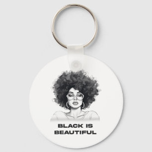 Schwarz ist schön Frau Schwarze Afro Mädchen Natür Schlüsselanhänger