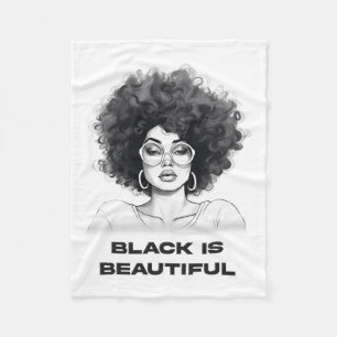 Schwarz ist schön schwarze Afro Girl Natural H Fleecedecke