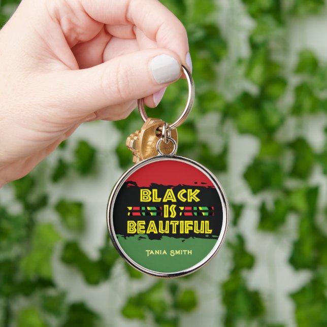 Schwarz ist schöne Geschenke, Individuelle Name Pe Schlüsselanhänger (Hand)