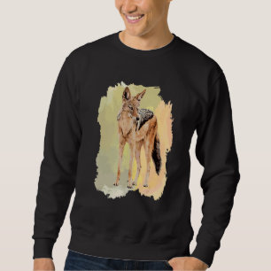 Schwarz-Jackal-Aquarellmalerei für Jackal Sweatshirt