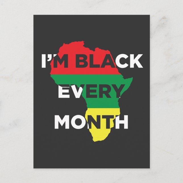 Schwarz jeden Monat natürliche Melanin-Afrikanisch Postkarte (Vorderseite)