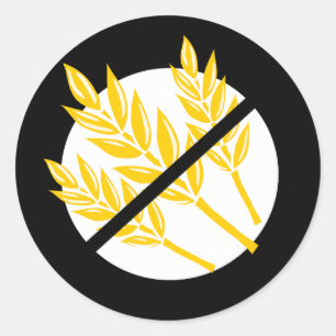 Schwarz Kein Gluten Symbol Keine Weize Runder Aufkleber