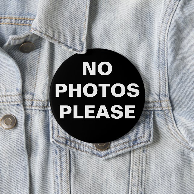 Schwarz Keine Fotos Bitte Button-On-Taste Button (Beispiel)
