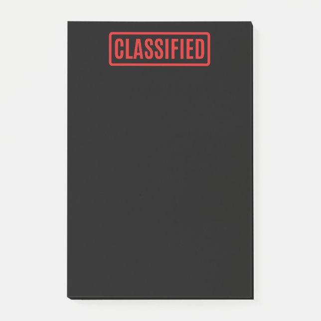Schwarz klassifiziert post-it klebezettel (Vorderseite)