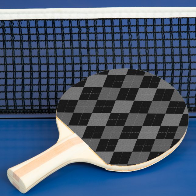 Schwarz-Kohle-Grau-Raute-Muster Tischtennis Schläger (InSitu)