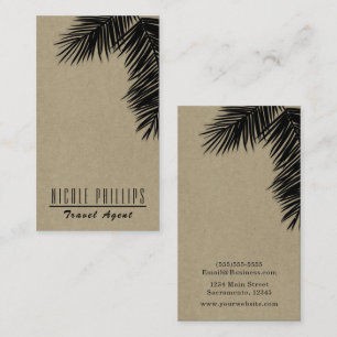 Schwarz & Kraft Tropischer Palmbaum Blatt Elegant  Visitenkarte