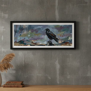 Schwarz Krähe Ölmalerei Rabe Gothic Natur Poster