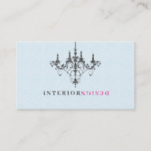Schwarz Kronleuchter Blau Interieur Design Visitenkarte