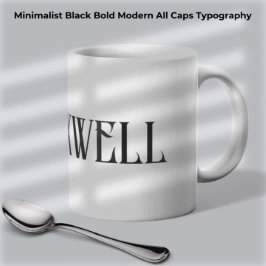 Schwarz kühne moderne Typografie Vorname Kaffeetasse