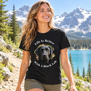 Schwarz Lab Foto Leben ist besser Frauen T-Shirt