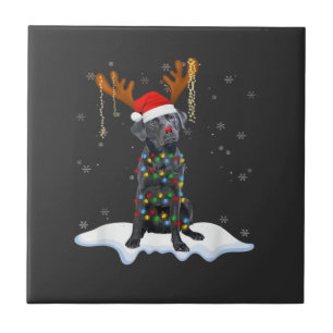 Schwarz Lab Labrador Weihnachtsbaum Licht Pyjama H Fliese