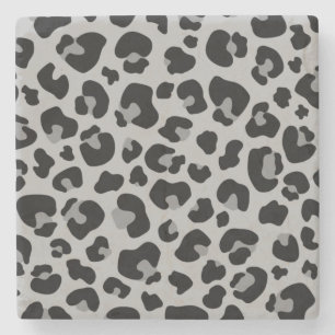 Schwarz-Leopard-Cheetah-Hautmuster Steinuntersetzer