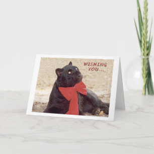 Schwarz-Leopard-Feiertagsbogen Feiertagskarte