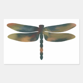 Schwarz-Libelle-Sticker Rechteckiger Aufkleber