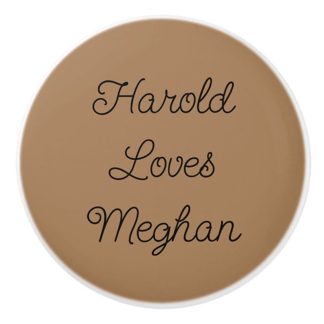 Schwarz-Light-Brown-Romantik Keramikknauf (Vorderseite)