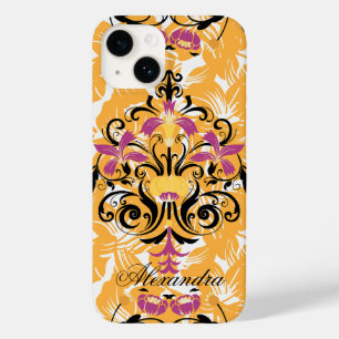 Schwarz-Lila-Blumen, beeindruckende Kunst Case-Mate iPhone 14 Hülle