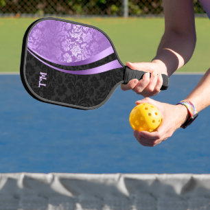Schwarz-lila Damastpaddel Pickleball Schläger