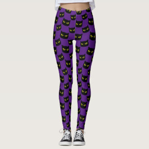 Schwarz-lila Halloween-Muster Leggings