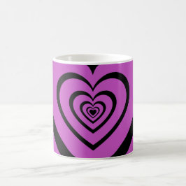 Schwarz-Lila-Hypnotic-Herz-Liebe-Muster Kaffeetasse