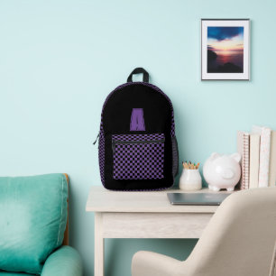 Schwarz-lila Karton-Monogramm Bedruckter Rucksack