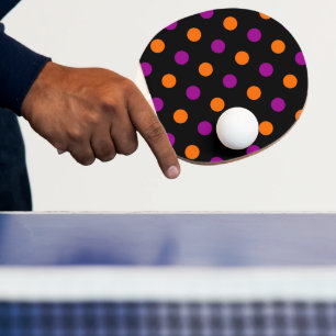 Schwarz Lila Orange Punkte Muster Tischtennis Schläger