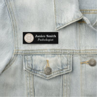 Schwarz, Markenname-Tag mit rundem Square-Logo