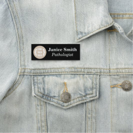 Schwarz, Markenname-Tag mit rundem Square-Logo Namensschild