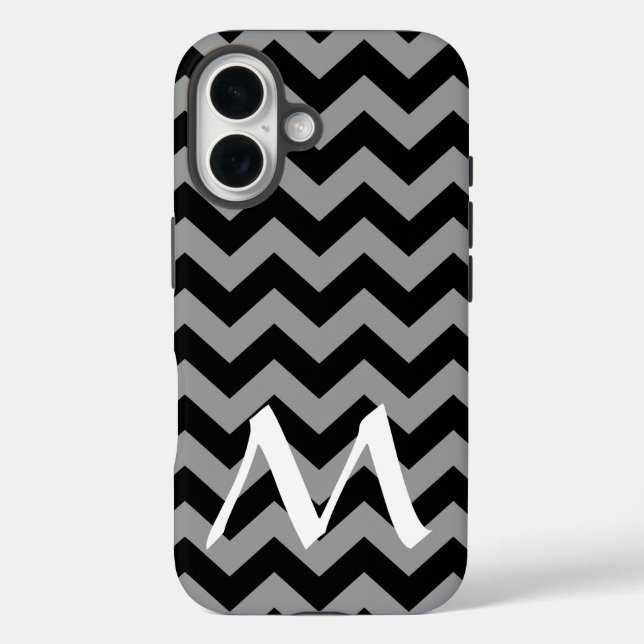 Schwarz-Marokkanischer Moods Chevrons mit Monogram title_seo2 (Rückseite)