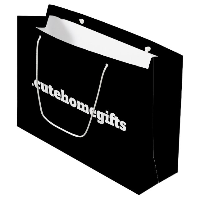Schwarz Minimal Moderne Elegantes Business Große Geschenktüte (Vorderseite Schrägansicht)