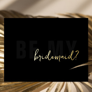Schwarz   Minimale Bridesmaid-Angebotskarte