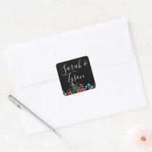 Schwarz-Minimalistisch-Flora-Hochzeitsempfang mit
