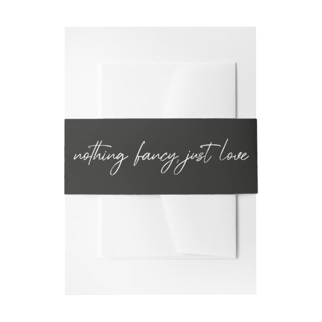 Schwarz Minimalistisch Moderne Elegante Hochzeit Einladungsbanderole (Vorderseite Beispiel)