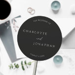 Schwarz Minimalistisch Moderne Elegante Hochzeit Runder Aufkleber<br><div class="desc">Schwarz-Minimalistisch-modern-elegant-klassisch-orange Sticker</div>