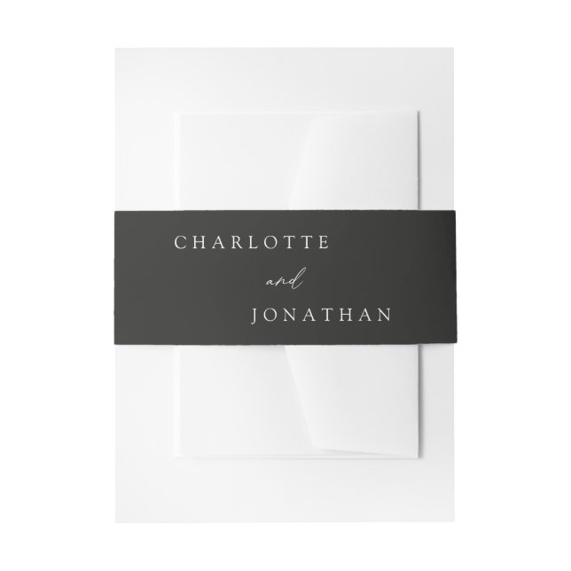 Schwarz-Minimalistisch-Moderne Hochzeit Einladungsbanderole (Vorderseite Beispiel)