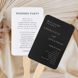 Schwarz-Minimalistisch-Moderne Hochzeitsprogramme Fächer