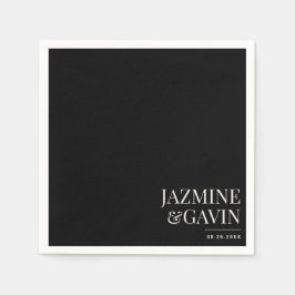 Schwarz Minimalistisch Moderne Personalisierte Hoc Serviette