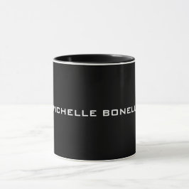 Schwarz Minimalistisch Schlicht Modern Ihr Name Tasse