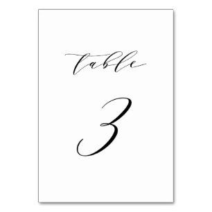 Schwarz-Minimalistisch-Script-Hochzeit Tischnummer