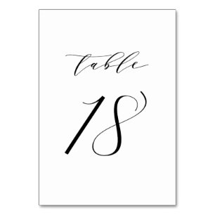 Schwarz-Minimalistisch-Script-Hochzeit-Tischnummer Tischnummer