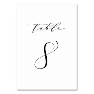 Schwarz-Minimalistisch-Script-Hochzeit-Tischnummer Tischnummer