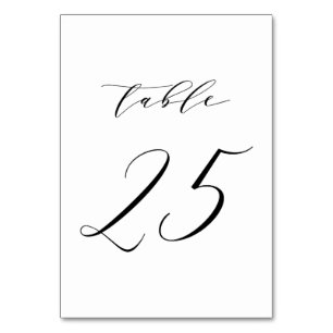 Schwarz-Minimalistisch-Script-Hochzeit-Tischnummer Tischnummer