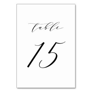 Schwarz-Minimalistisch-Script-Hochzeit-Tischnummer Tischnummer